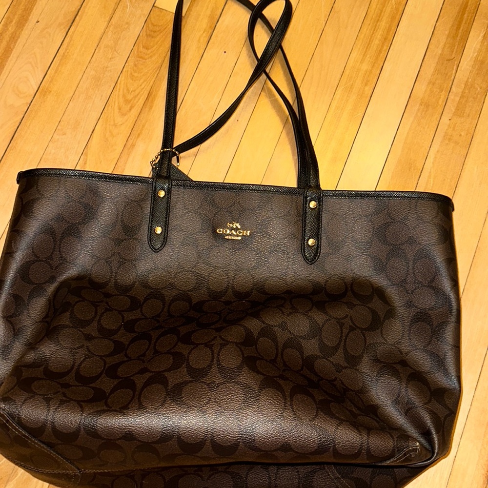 Coach signature reversible tote bag